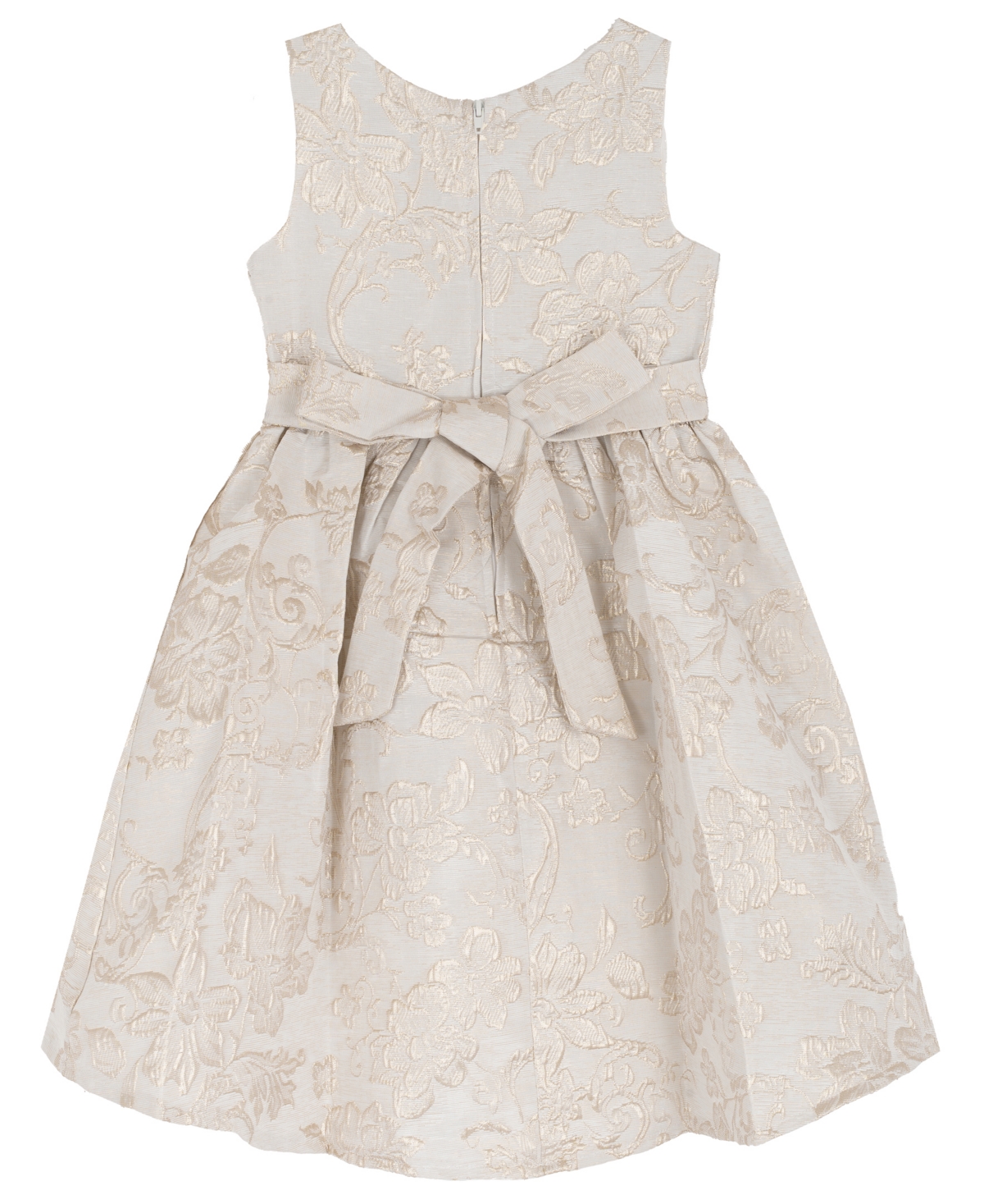 Rare Editions Girls 2T-6X Round Neck Shimmery Bow Detail Dress