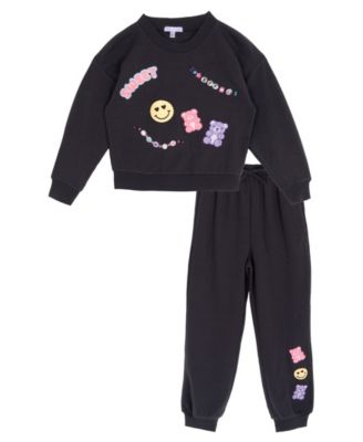 Rare Editions - Girls 4T-6X Long-Sleeve Top and Joggers Set