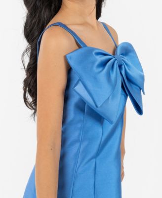Girls' 7-16 Paneled Sleeveless Bow Dress