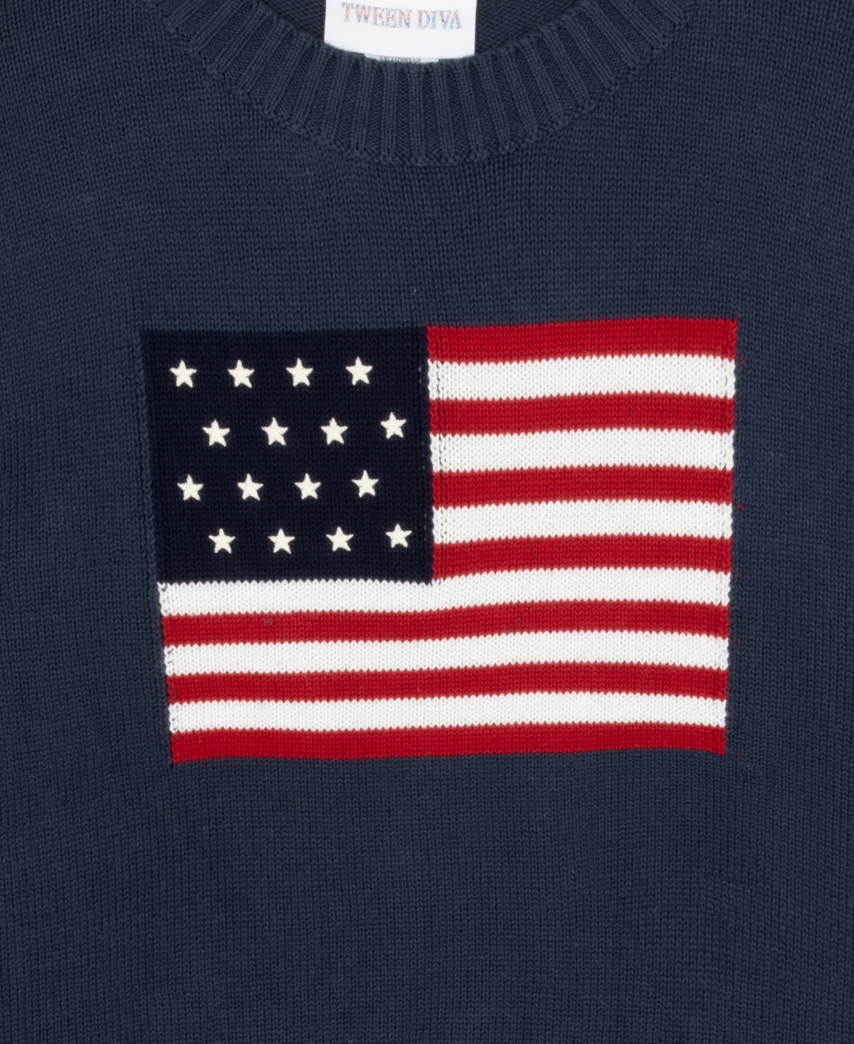 Rare Editions Girls 7-16 Oversized American Flag Long-Sleeve Sweater