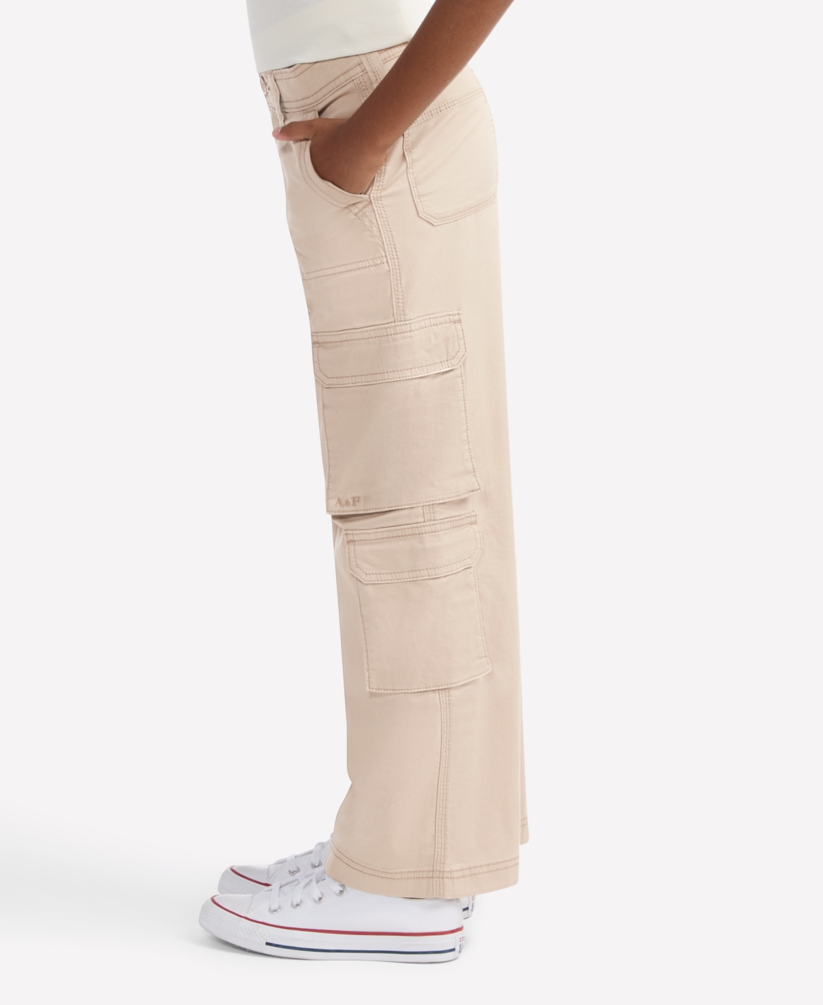 abercrombie kids Girls 5–18 Wide-Leg Twill Cargo Pants