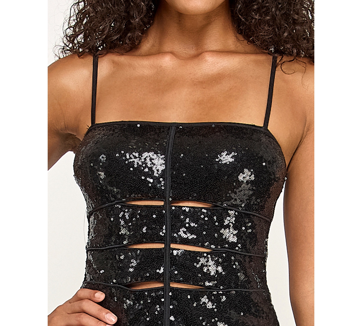 Seni & Cade Women's Peekaboo Slits Long Dress In Black