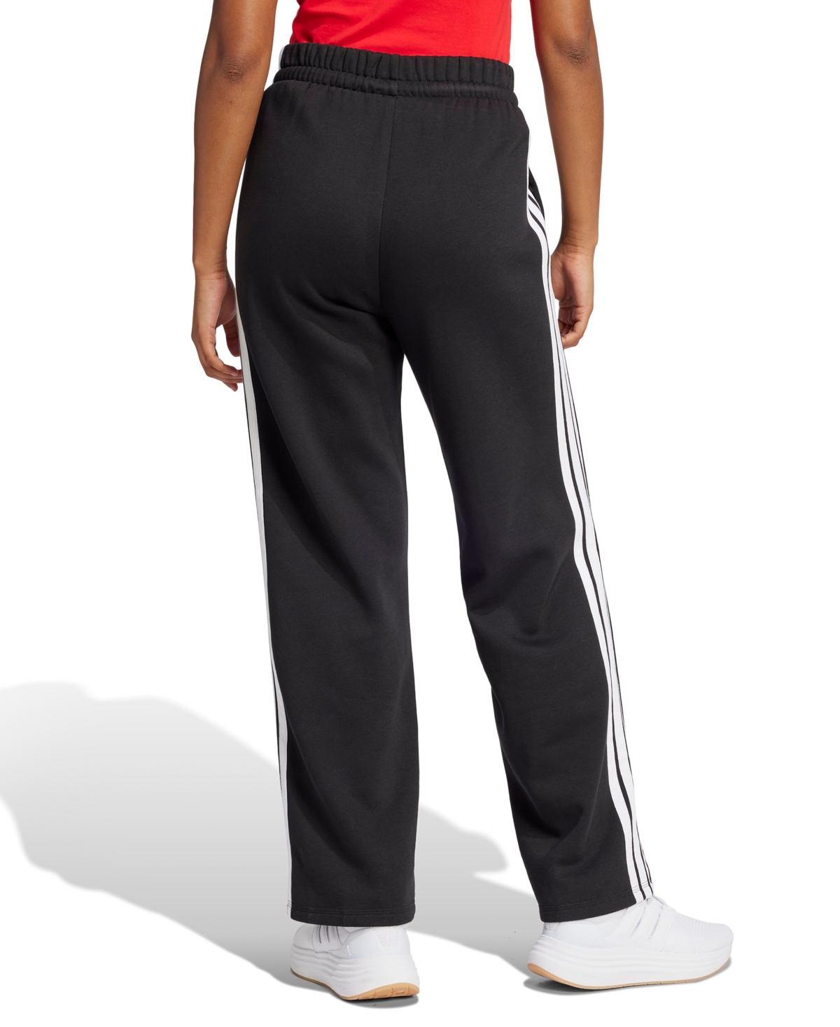 adidas Women's Essentials Three Stripes Fleece Open Hem Pants