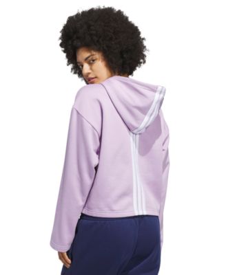 Women's Fleece 3-Stripes Loose-Fit Hoodie