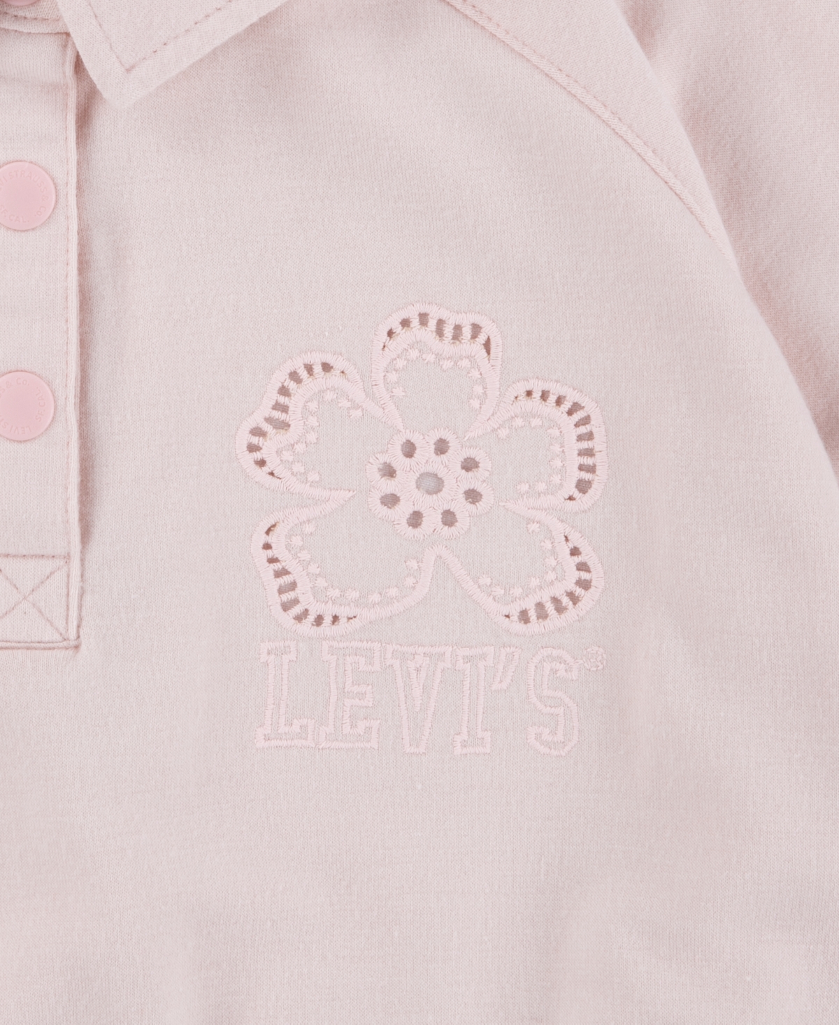 Levi's Girls Toddler 2T-4T Collar Sweatshirt and Shorts, 2-Piece Set