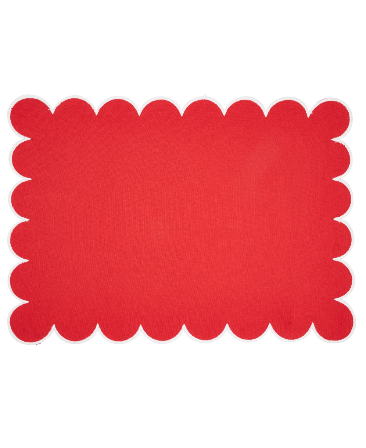 Saro Lifestyle Eco Scallop Border Placemat, Set Of 4 In Red