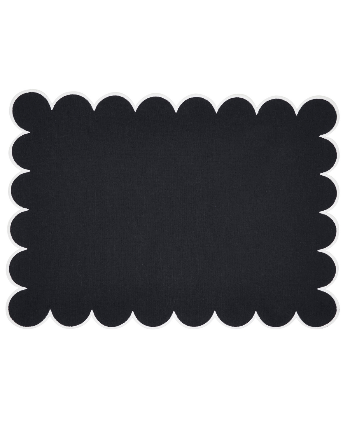 Saro Lifestyle Eco Scallop Border Placemat, Set Of 4 In Black