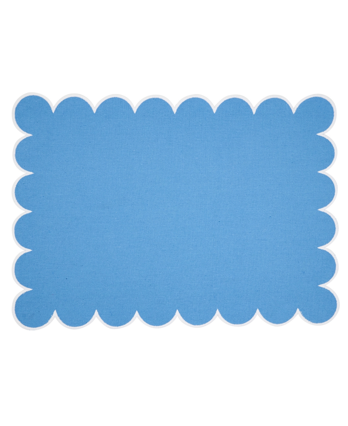 Saro Lifestyle Eco Scallop Border Placemat, Set Of 4 In Blue