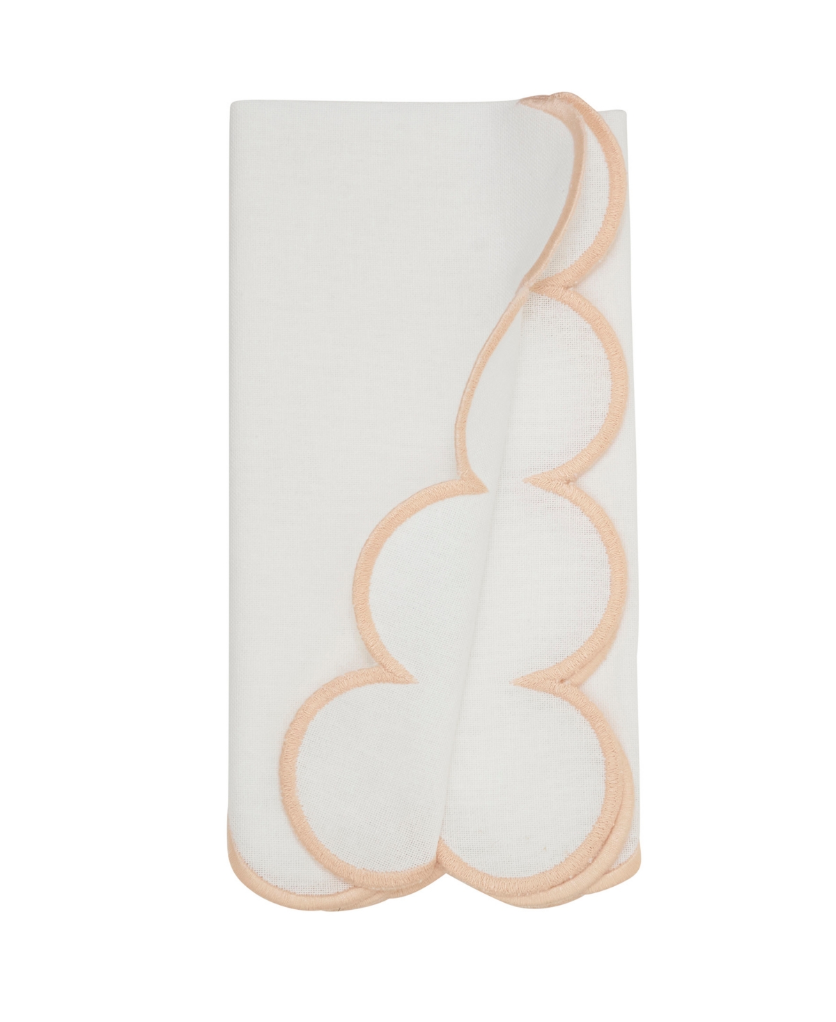 Saro Lifestyle Scalloped Hem Napkin, Set Of 4 In Pink