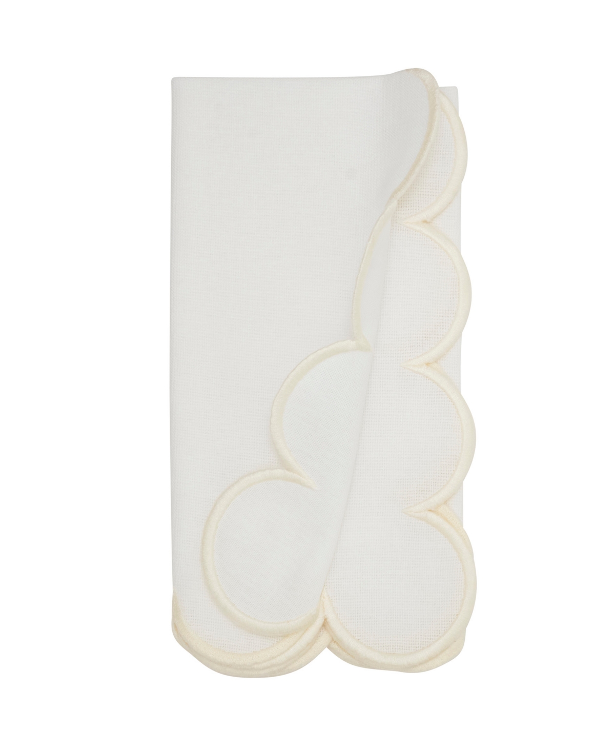 Saro Lifestyle Scalloped Hem Napkin, Set Of 4 In Brown