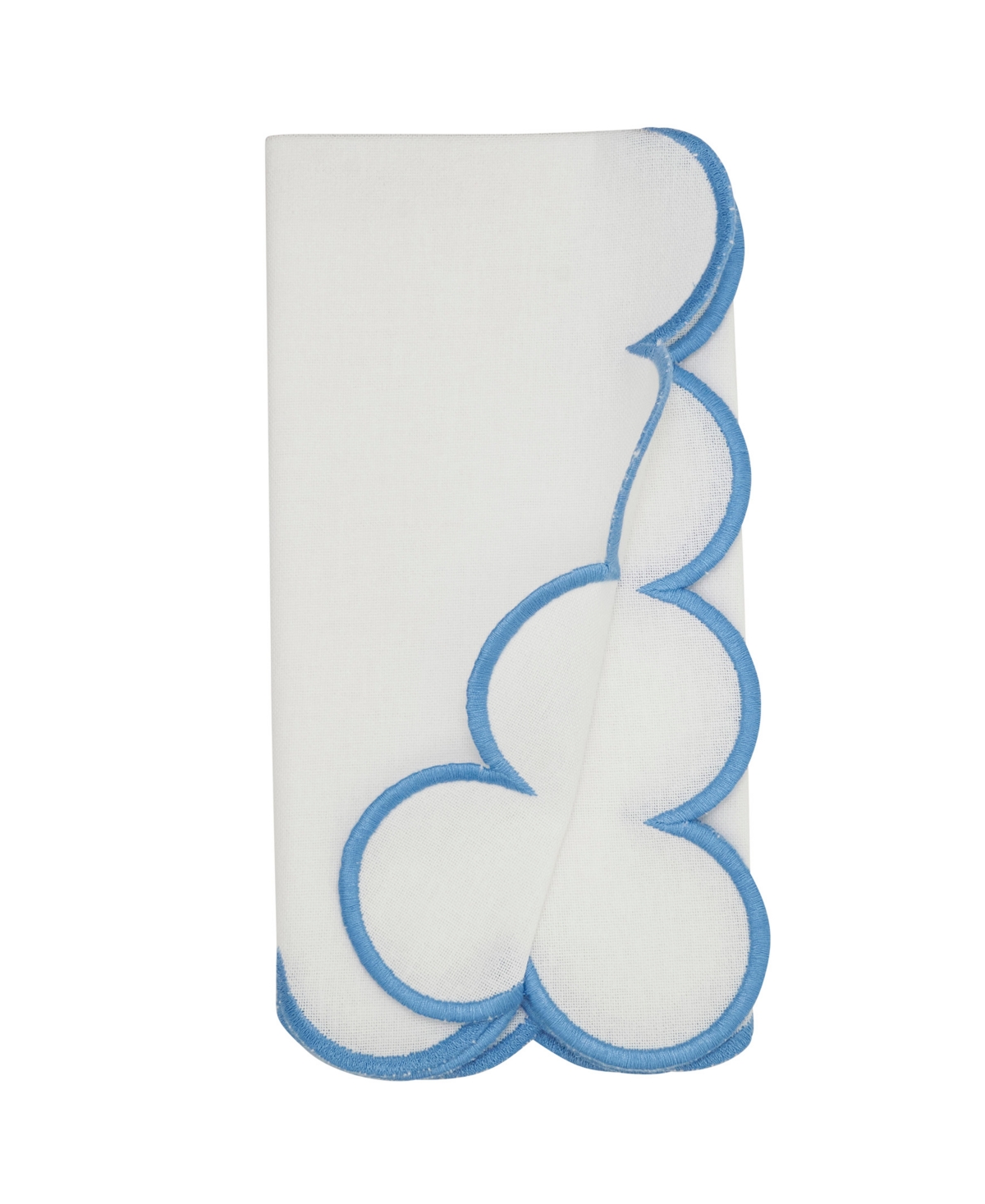 Saro Lifestyle Scalloped Hem Napkin, Set Of 4 In Blue