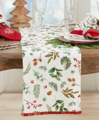 Holly Branch Table Runner, 13" x 72"