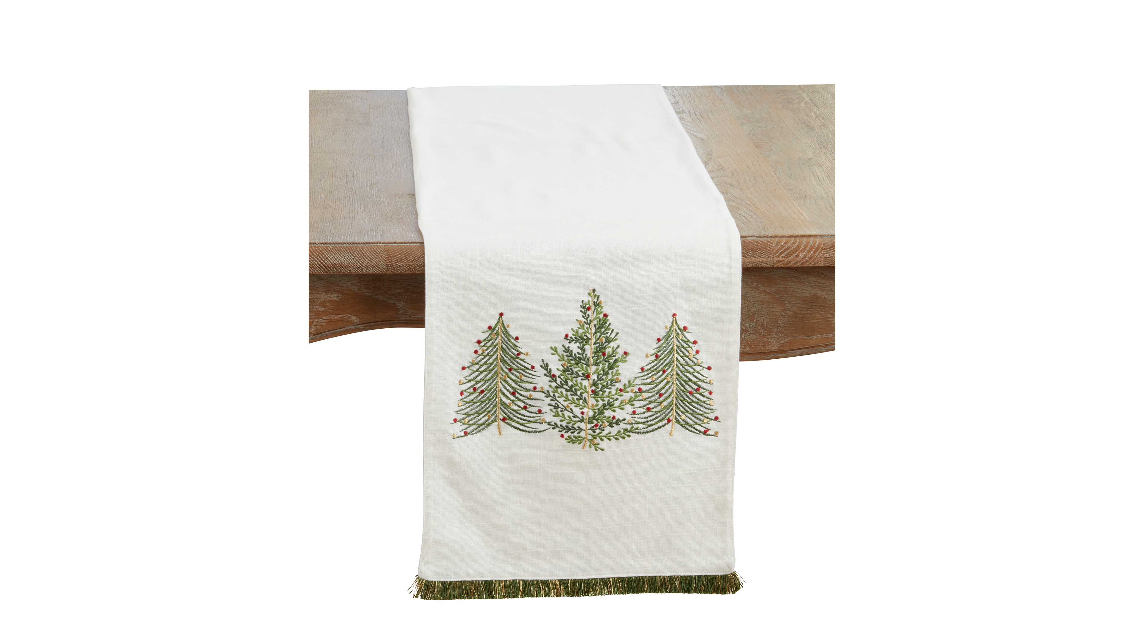 Saro Lifestyle Christmas Trees Table Runner, 13" x 72"