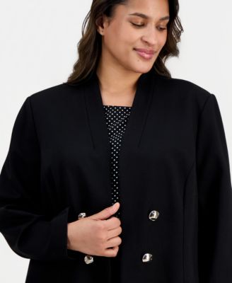 Plus Size Open-Front Long-Sleeve Jacket 