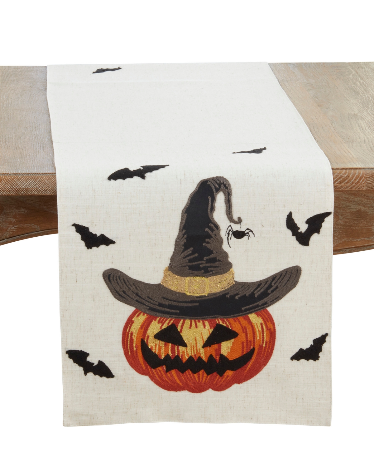 Saro Lifestyle Linen Blend Pumpkin Table Runner, 16" x 70"