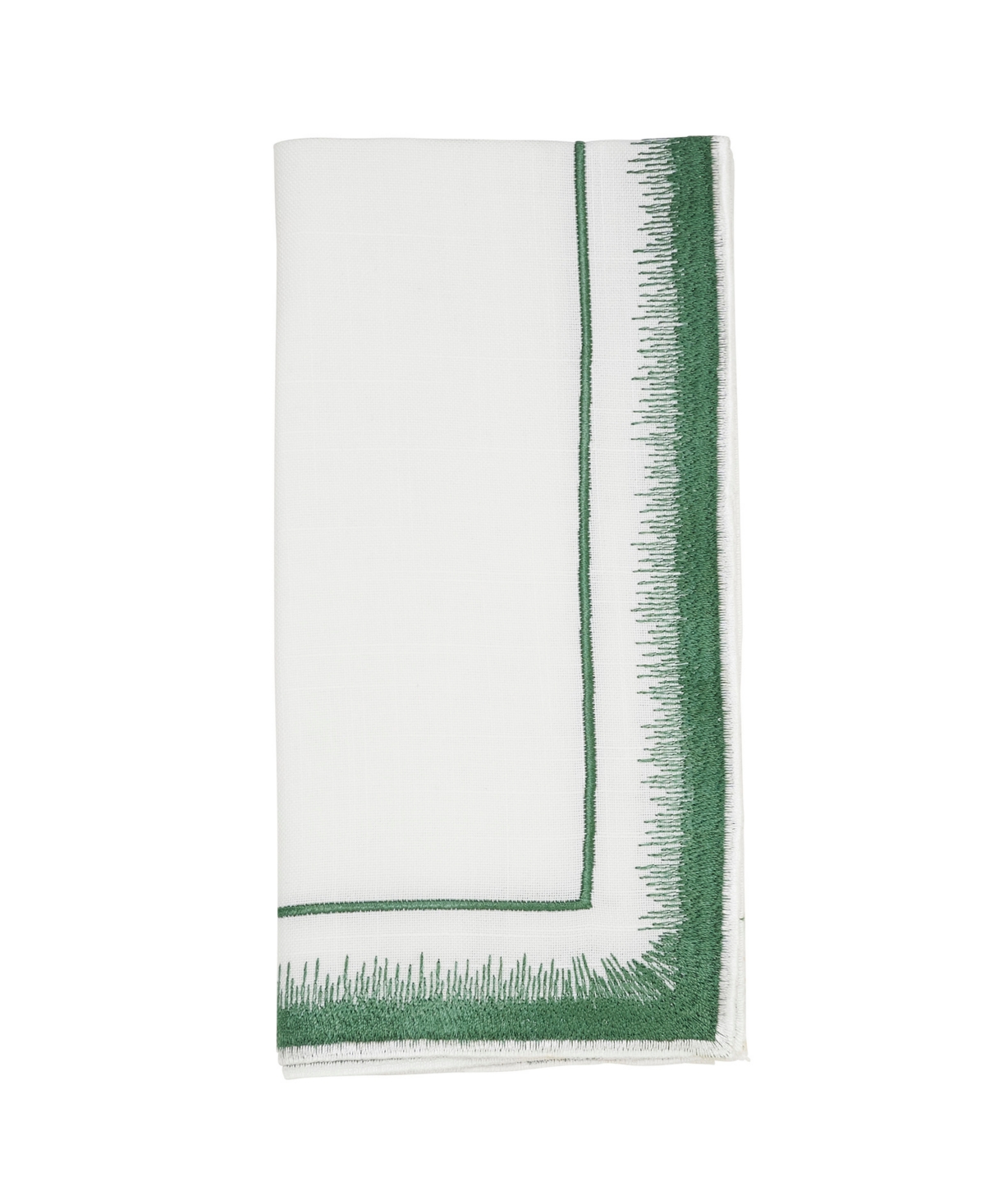 Saro Lifestyle Elegant Embroidery Detail Napkin, Set Of 4 In Green