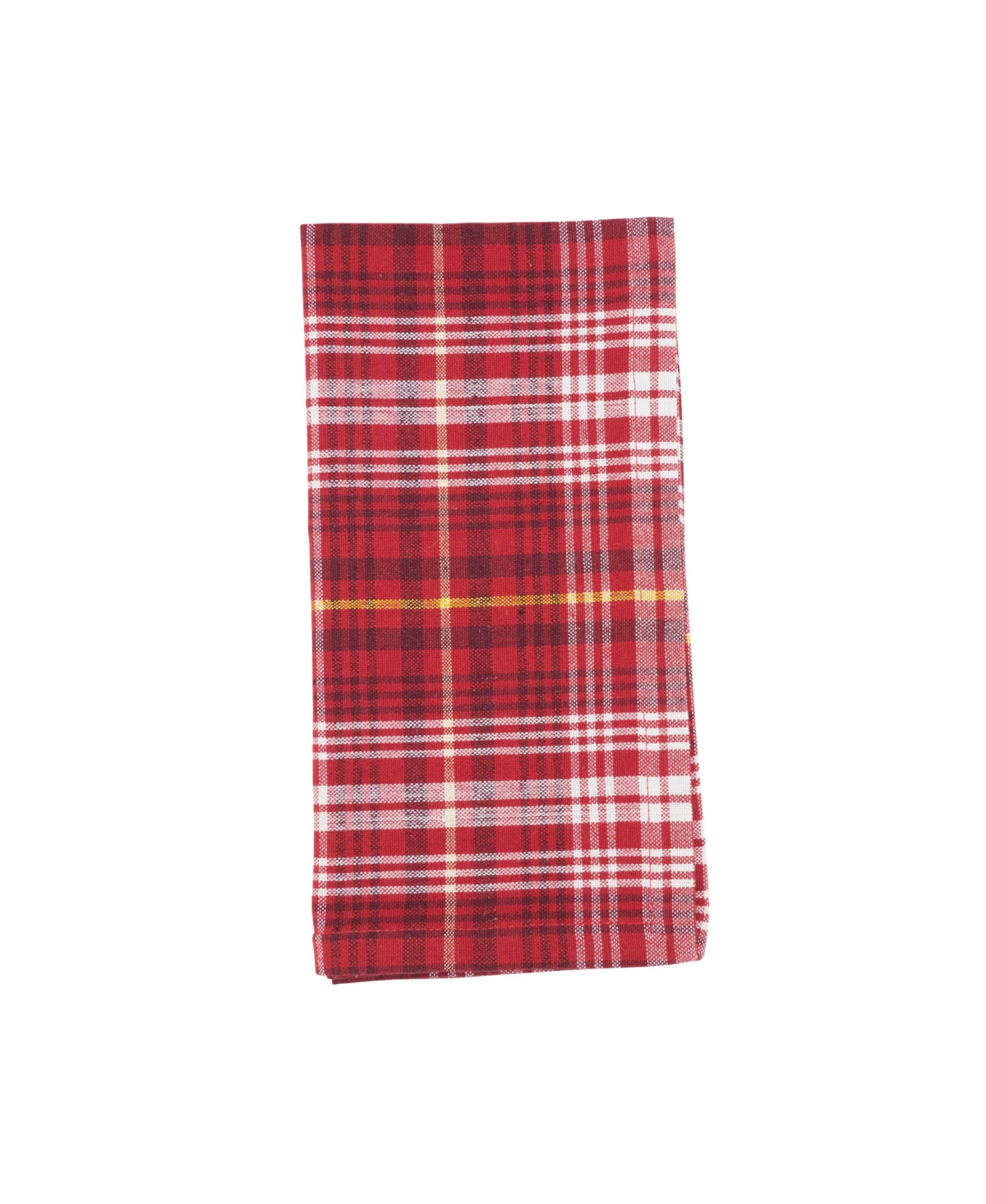 Saro Lifestyle Rustic Plaid Placemat And Napkin Set, Set Of 8 In Red