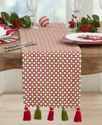 Woven Tassel Table Runner, 13" x 72"