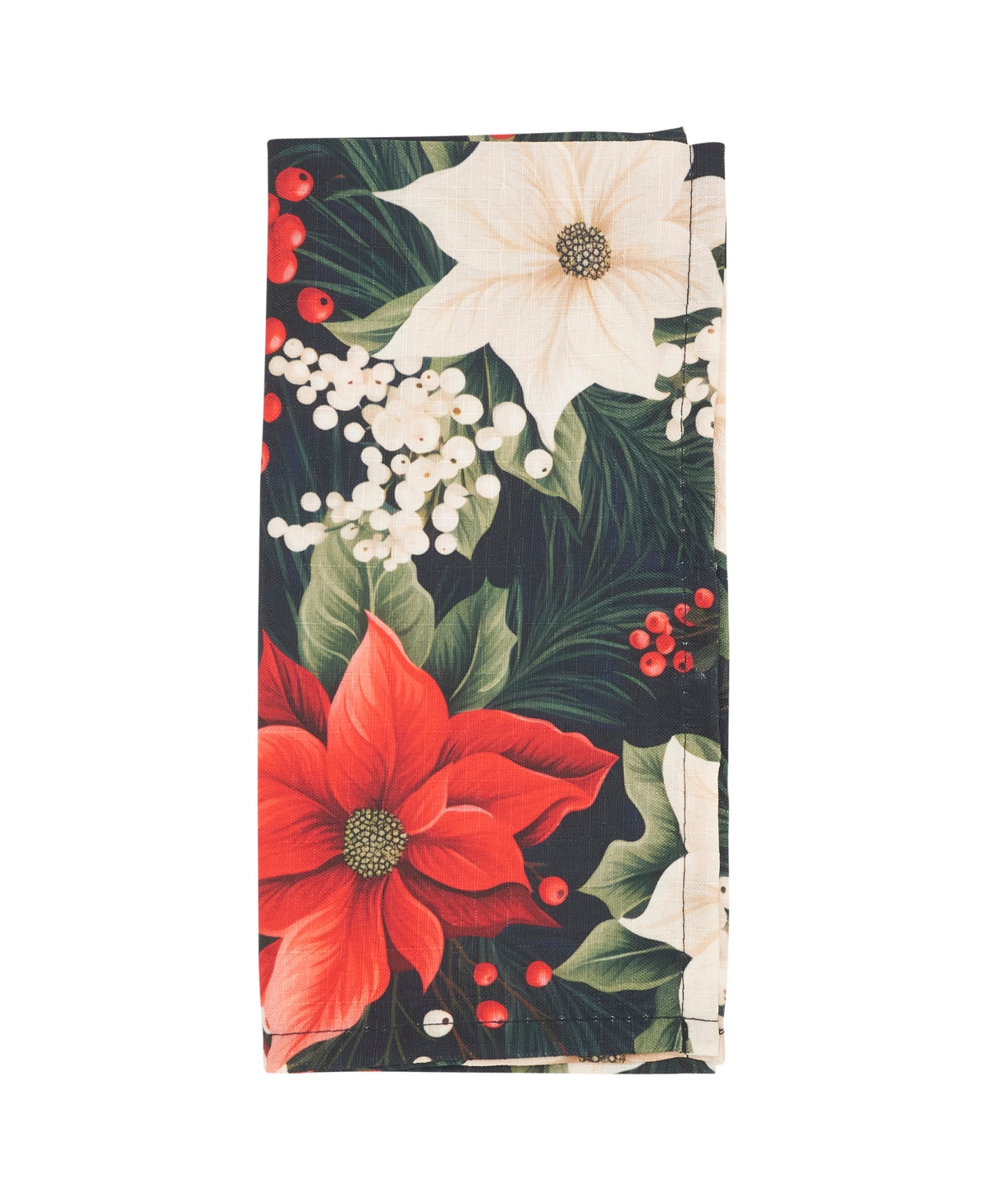 Saro Lifestyle Winter Bloom Poinsettia Napkin, Set Of 4 In Multi