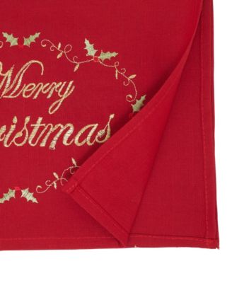 Merry Christmas Embroidered Design Table Runner, 14" x 108"