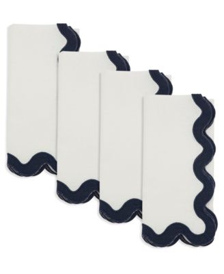 Linen Soft Hue Scallop Napkin, Set of 4