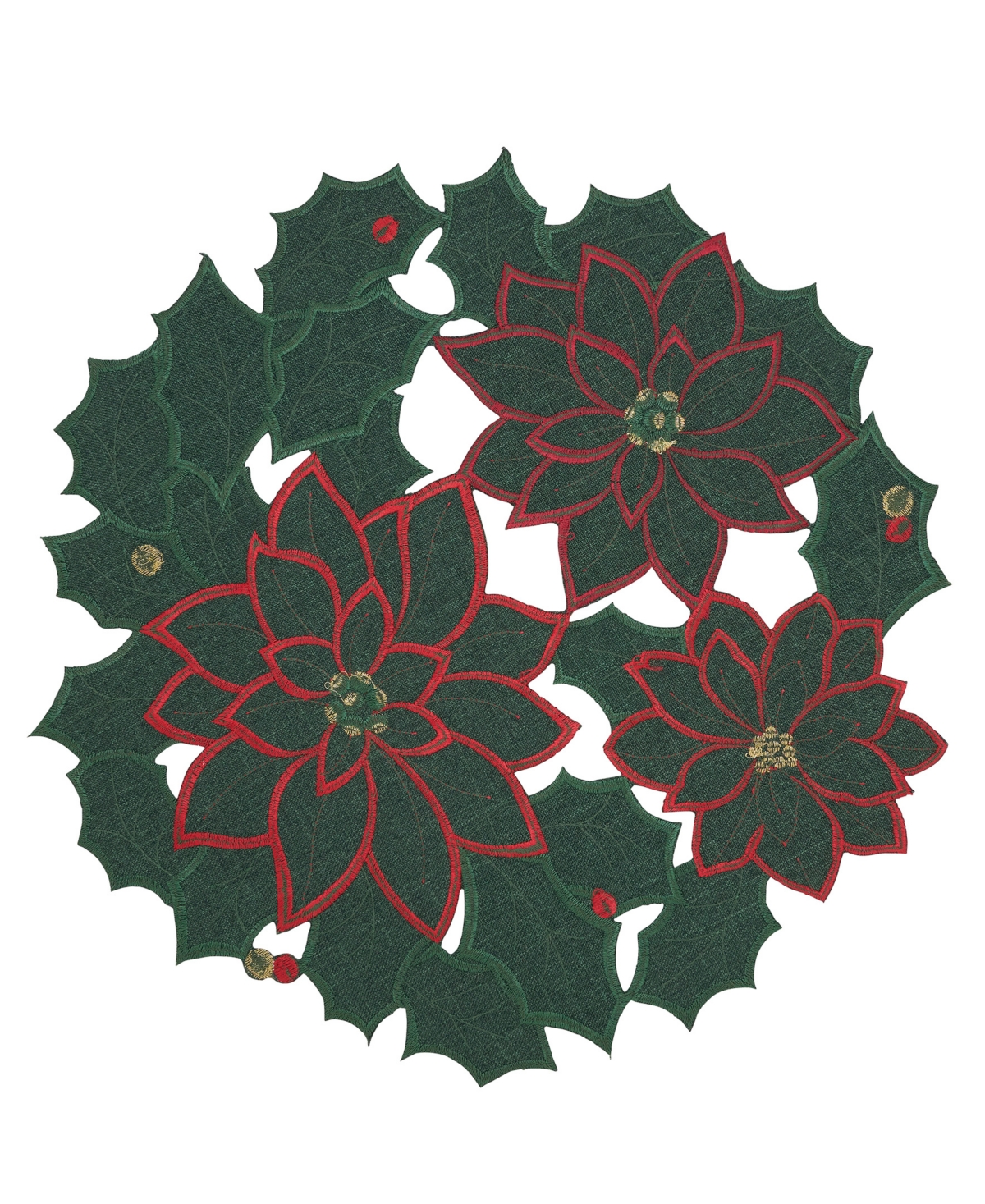 Saro Lifestyle Winter Bloom Placemat, Set Of 4 In Green