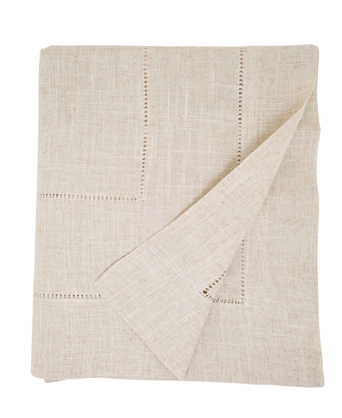 Saro Lifestyle Linen Blend Toscana Double Hemstitched Tablecloth