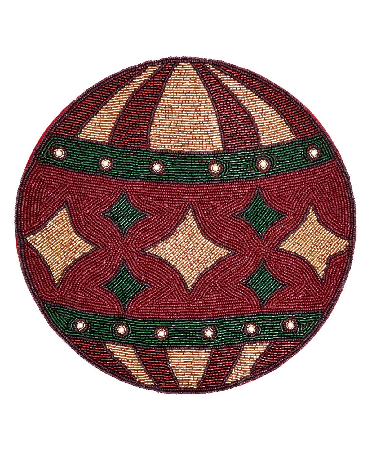 Saro Lifestyle Beaded Ornament Placemat, Set Of 4 In Multi