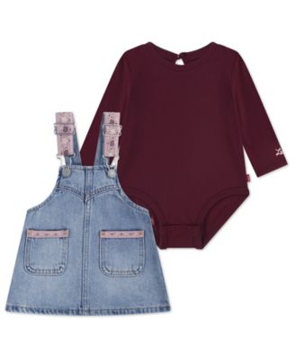 Levi's - Baby Girls 2-Piece Long-Sleeve Bodysuit & Denim Skirtall Set