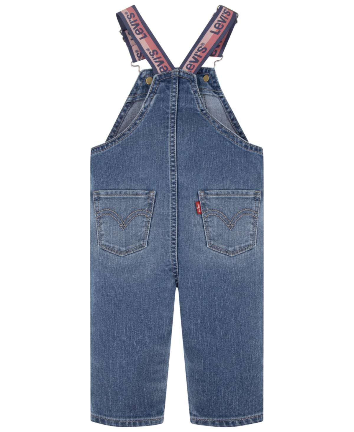 Levi's Baby Girls Heart Pocket Denim Sleeveless Overalls In Blue