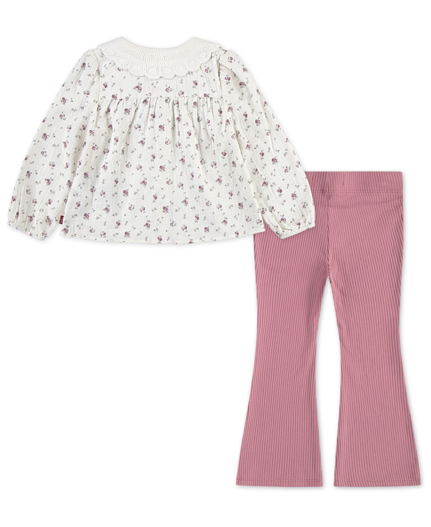 Baby Girls' Collared Blouse Top and Flared Leggings, 2-Piece Set