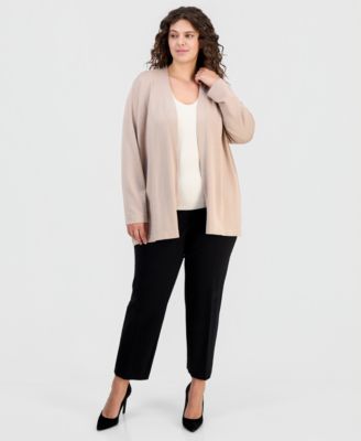 Plus Size Open-Front Cardigan