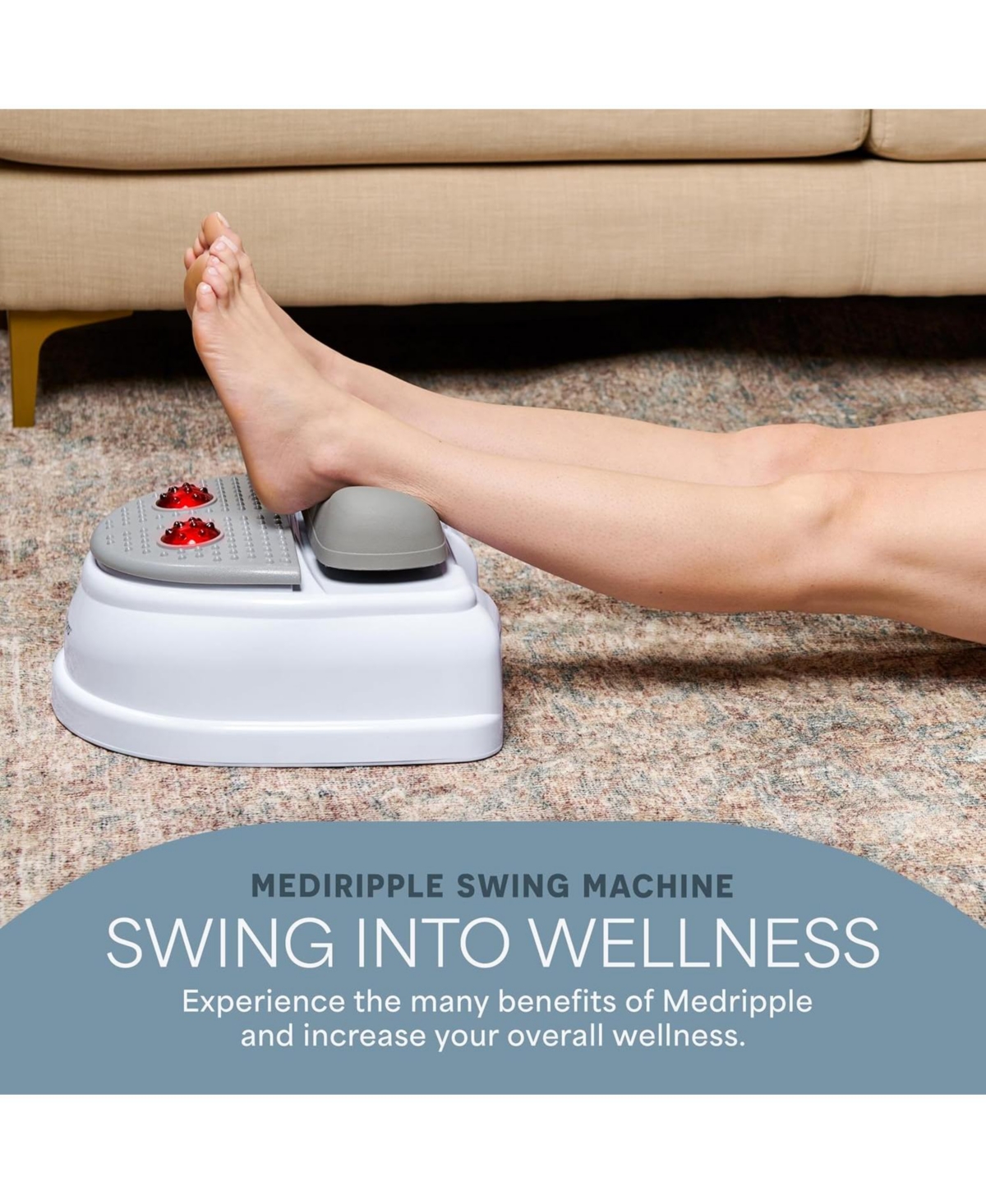 LifePro MediRipple Chi Swing Machine – Passive Leg Exerciser for Circulation, Relaxation & Recovery – Use While Sitting or Lying Down