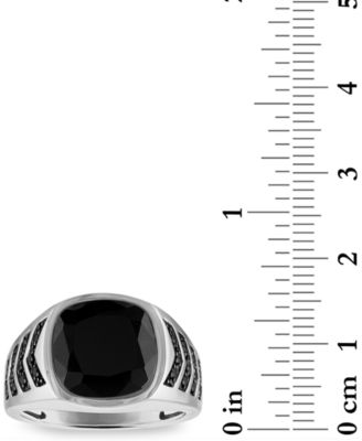 Black Onyx and Black Spinel Stones Ring in Sterling Silver