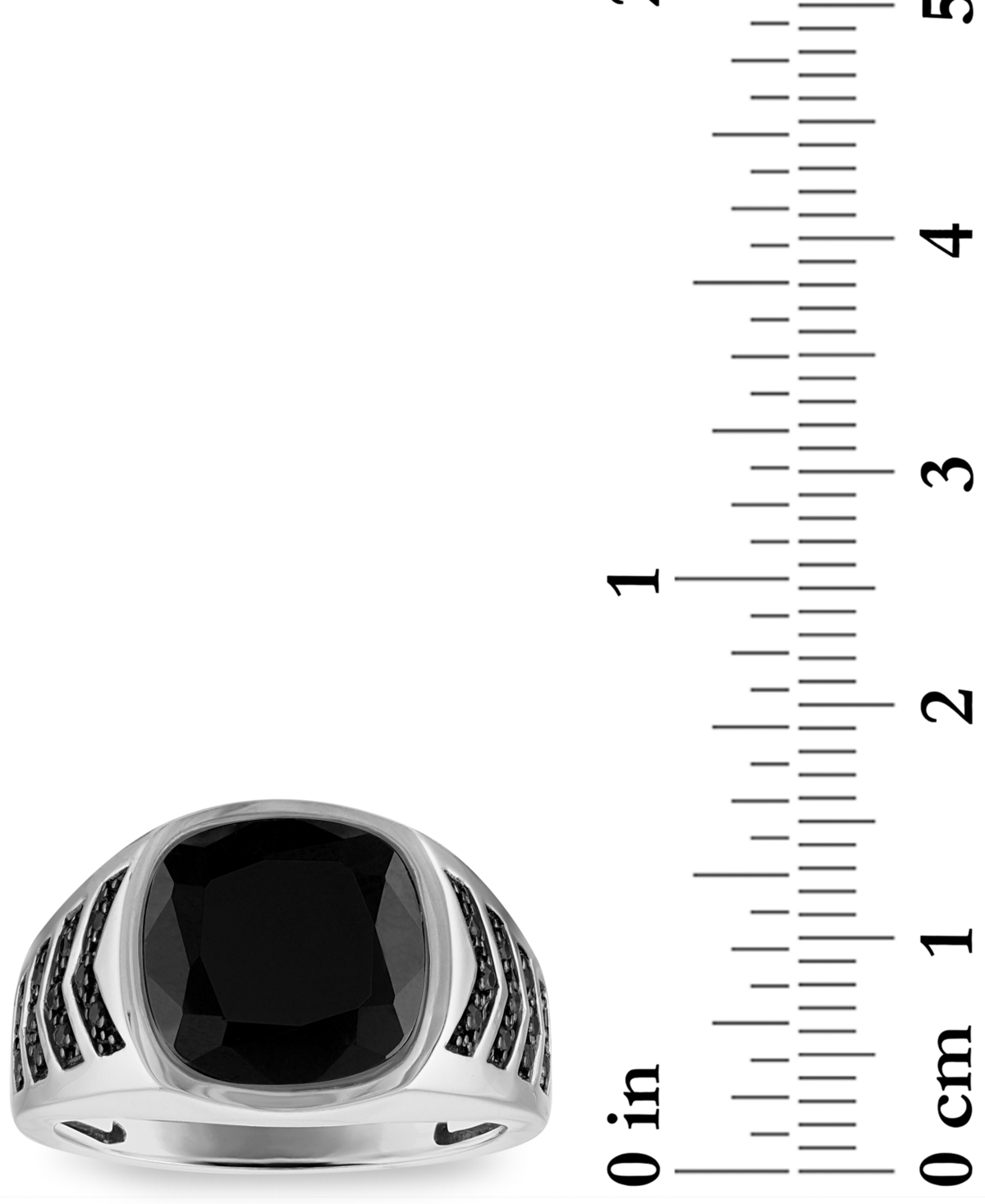 Esquire Men's Jewelry Black Onyx and Black Spinel Stones Ring in Sterling Silver