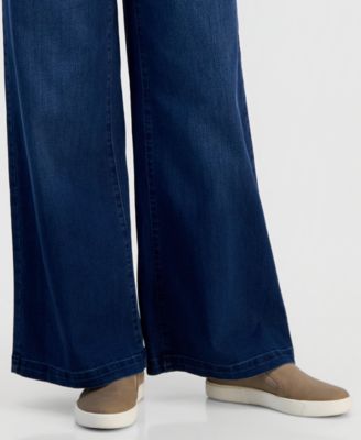 Petite High-Rise Wide-Leg Tummy-Control Jeans, Macy's Exclusive 