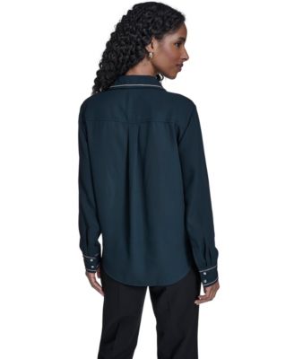 Women's Decorated Button-Down Top