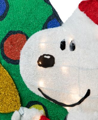 32" LED Lighted Peanuts Snoopy and Christmas Tree Outdoor Decoration