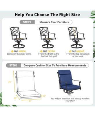 4Pcs Outdoor High Back Dining Chair Cushion Set - 21'' × 44''