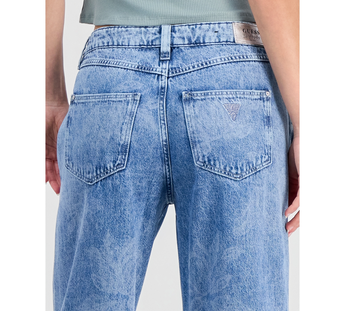 Guess Women's Bellflower High Rise Wide Leg Jeans