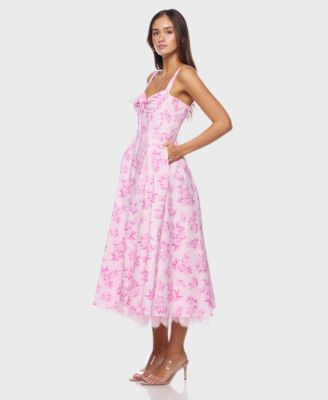 Juniors' Sweetheart Neck Midi Dress