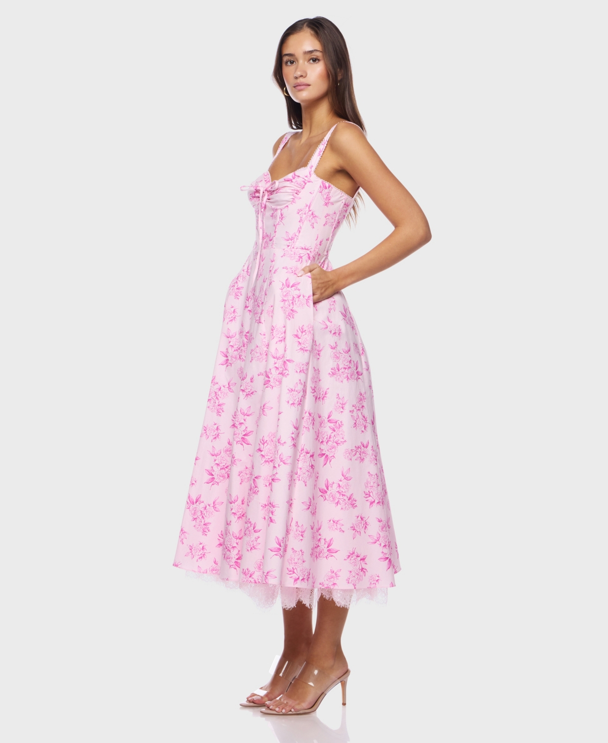 Alex & Sophia Juniors' Sweetheart Neck Midi Dress In Pink