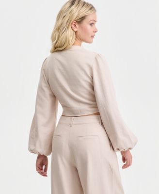 Women's Shirley Linen Tie-Front Blouse