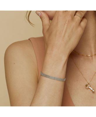 Sterling Silver Mash Chain Adjustable Bracelet