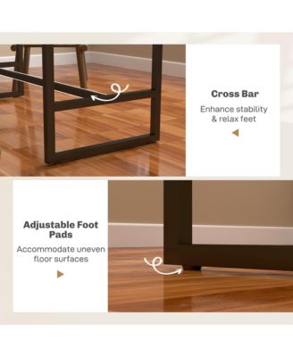 70" Bar Table with Charging Station, Bar Height Pub Table,