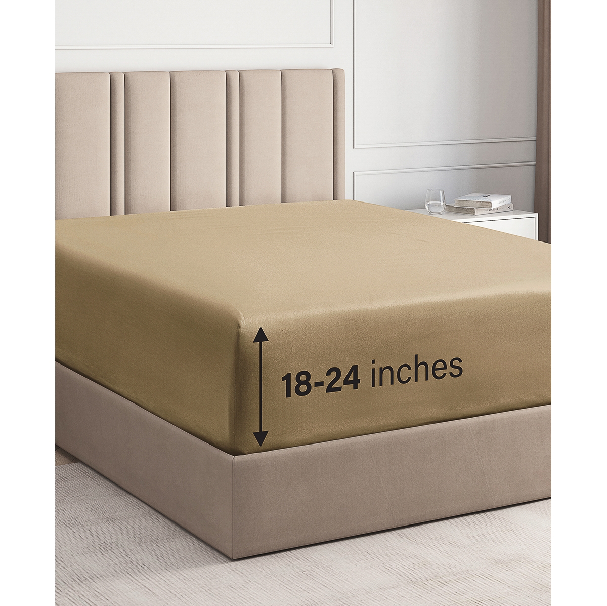 Cgk Unlimited Extra Deep Pocket 18 - 24 Inch Microfiber Fitted Sheet King