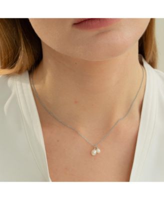 Sterling Silver Maisie Duo Cultured Pearl Pendant Necklace