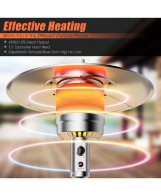 Outdoor Heater Propane Standing LP Gas Steel with Table and Wheels