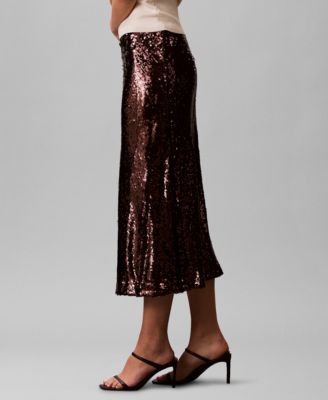 Women's Sequined Midi Skirt