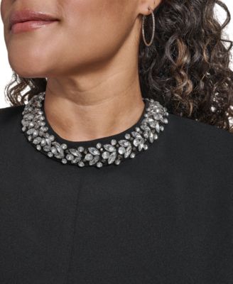 Plus Size Side Ruched Jewel Neck Dress